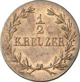 Reverse 1/2 Kreuzer 1822