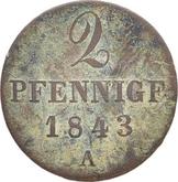Reverse 2 Pfennig 1843 A