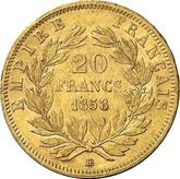 Reverse 20 Francs 1858 BB