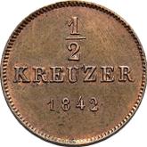 Reverse 1/2 Kreuzer 1842
