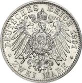 Reverse 2 Mark 1901 A Saxe-Altenburg