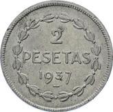 Reverse 2 Pesetas 1937 Euskadi