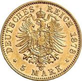 Reverse 5 Mark 1878 D Bayern