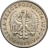 Obverse 10 Zlotych 1973 MW Pattern 200 years of the National Education Commission