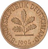 Reverse 1 Pfennig 1994 G
