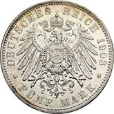 Reverse 5 Mark 1908 D Saxe-Meiningen