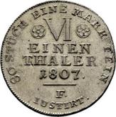 Reverse 1/6 Thaler 1807 F