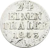 Reverse 1/24 Thaler 1843 A