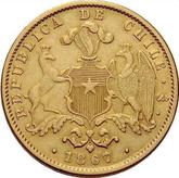 Reverse 10 Pesos 1867 So