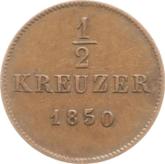 Reverse 1/2 Kreuzer 1850