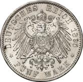 Reverse 5 Mark 1895 D Bayern