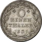 Reverse 1/6 Thaler 1831