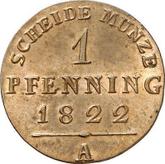 Reverse 1 Pfennig 1822 A