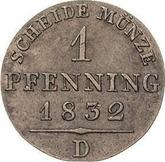 Reverse 1 Pfennig 1832 D