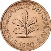 Reverse 2 Pfennig 1980 G