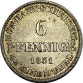 Reverse 6 Pfennig 1851 B