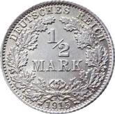 Obverse 1/2 Mark 1915 D