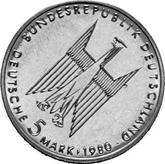 Reverse 5 Mark 1980 F Cologne Cathedral