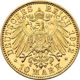 Reverse 10 Mark 1912 E Saxony