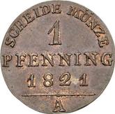 Reverse 1 Pfennig 1821 A