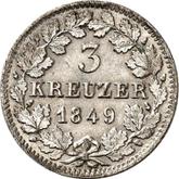 Reverse 3 Kreuzer 1849