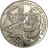 Reverse 200000 Zlotych 1992 MW ET Pattern 500th Anniversary of the Discovery of America