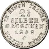 Reverse 2-1/2 Silber Groschen 1869 C