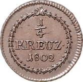Reverse 1/4 Kreuzer 1802
