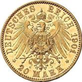 Reverse 20 Mark 1901 A Saxe-Weimar-Eisenach