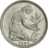 Reverse 50 Pfennig 1986 F