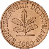 Reverse 2 Pfennig 1980 J