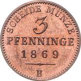 Reverse 3 Pfennig 1869 B