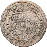 Reverse Ort (18 Groszy) 1677 SB Curved shield