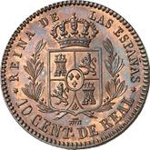 Reverse 10 Céntimos de real 1854