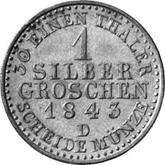 Reverse Silber Groschen 1843 D