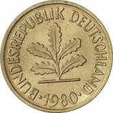 Reverse 5 Pfennig 1980 G