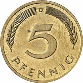 Obverse 5 Pfennig 1995 D