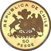 Obverse 50 Pesos 1976 So Liberation of Chile