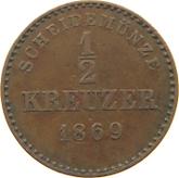 Reverse 1/2 Kreuzer 1869