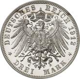 Reverse 3 Mark 1912 E Saxony