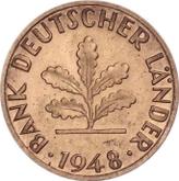 Reverse 1 Pfennig 1948 D Bank deutscher Länder
