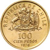 Obverse 100 Pesos 1976 So Liberation of Chile