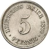 Obverse 5 Pfennig 1889 J