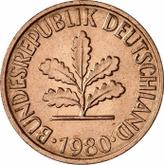 Reverse 2 Pfennig 1980 D
