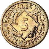 Obverse 5 Rentenpfennig 1923 F