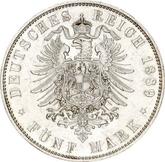 Reverse 5 Mark 1889 E Saxony