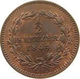 Reverse 1/2 Kreuzer 1845