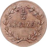 Reverse 1/2 Kreuzer 1823