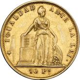 Obverse 10 Pesos 1859 So