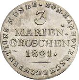 Reverse 3 Mariengroschen 1821 L.B.